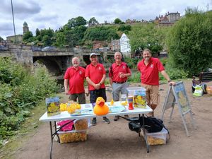 The Bridgnorth Lions at the Duck Race on Sunday