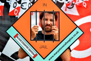 Event founder Steve Edwards with a piece from the new Black Country Monopoly