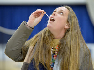 Supporting image for story: Test centre set up in school’s hall