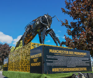 The sculpture is created from firearms collected by Greater Manchester Police