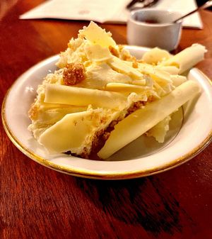 White chocolate cheesecake at Blacklock chophouse restaurant opening in Birmingham