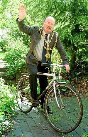 Pedal power – Richard Worrall on his bike in the 90s