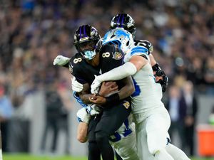 Supporting image for story: Lamar Jackson sacked seven times as Detroit Lions eclipse Baltimore Ravens 38-30