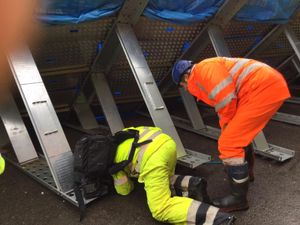 Supporting image for story: Work to repair Ironbridge flood barriers as river levels set to rise again