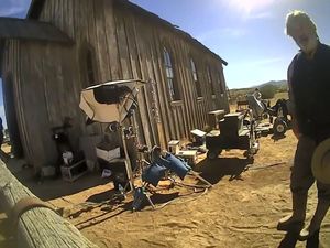 Alec Baldwin on the set of Rust