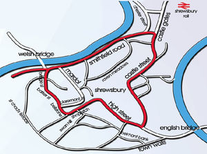 The route of the Shrewsbury Carnival parade