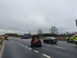 The carriageway is blocked off. Photo: Central Motorway Police Group.