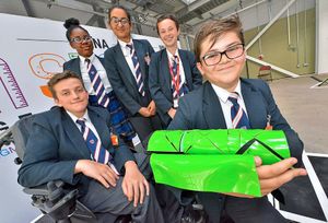 Sandwell Academy’s team with a puzzle cast that they have created