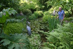 George and Fiona Chancellor in their garden at Windy Ridge in Little Wenlock