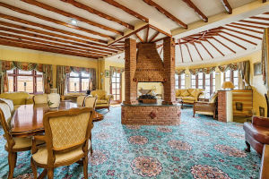 The impressive central fireplace. Photo: Zoopla