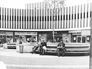 June 1971: 'There's is no doubt but that traffic free shopping precincts in the West Midlands are popular with shoppers. This picture is from the rotunda in Wolverhampton's Wulfrun Centre where traffic is kept to the streets outside and cars to the rooftop car park.'