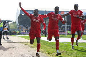 Dan Udoh celebrates his opener (AMA)