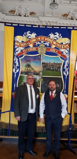 Len Prince, left, and Chris Kitchen, NUM general secretary