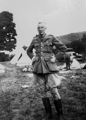 Brian Peace, 86, brought along various photos like this of his father Geoffrey Peace, who took part in the Bligny attack.