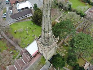 Church steeple seen from above