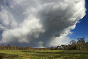 April's winning shot of a rainbow in the clouds, by Natasha Bridges