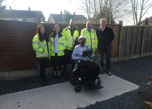 Monzur Miah with some of the team who helped install his new pathway