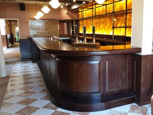 The newly restored bar