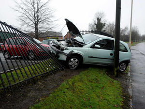 Supporting image for story: Crash car ploughs into Dudley school railings