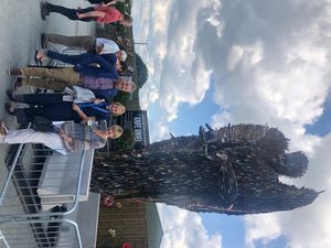 Clive Knowles with Jane Brooke, Canon Missioner and Vice Dean of Chester Cathedral and Sue Petranca, Cathedral Exhibitions Manager