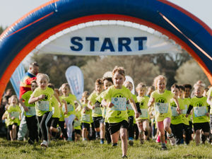 Supporting image for story: Ready, steady, go! Watch as hundreds of primary school pupils complete half marathon feat