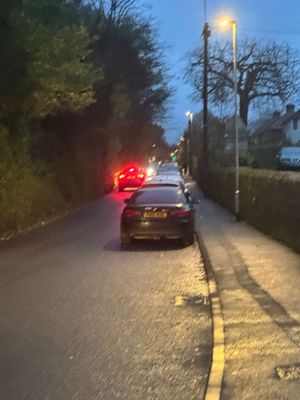 Congestion in Station Road near Codsall Railway Station.