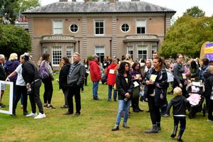 Dozens of people came together on the grounds of Compton Hall for the start of the event