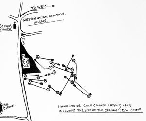 This map, drawn by the late Hodnet historian Gerald Mothershaw, shows where the German prisoner of war camp was at Hawkstone.