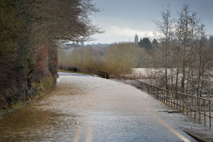 The A442 is closed due to flooding between Bridgnorth and Telford