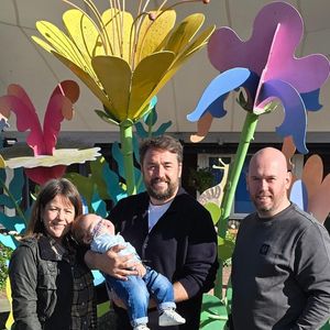 Jason Manford with baby Geroge McLeod and his mum and dad, Natalie and Mark.