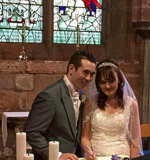 Danny Richards and his bride Sami