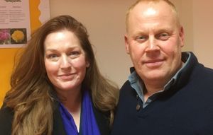 Owner and manager of Wednesfield's Elegant Frames and Mirrors Jay Baso, right, with Wolverhampton North East MP Jane Stevenson 