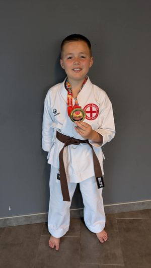 Zack with his gold medal 