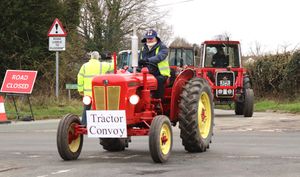 Tractor convoy leader Roger Perry  from Haughton on his David Brown 850.