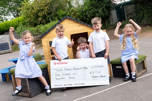 Pupils celebrating the funding at Five Spires Academy