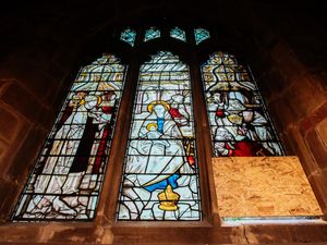 Supporting image for story: Burglar causes £10,000 damage to Shrewsbury church window - to steal just £40