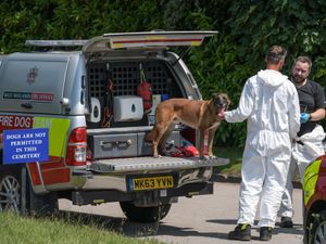 Supporting image for story: Fire dogs at Handsworth Cemetery as search continues over body in suitcase murder