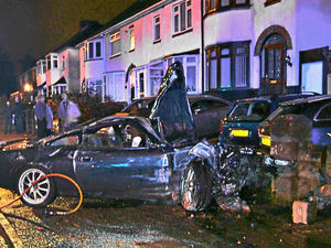 Supporting image for story: Neighbours shock as car smash demolishes garden wall in Netherton