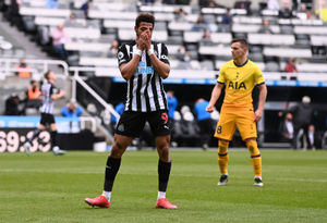 Newcastle United's Joelinton reacts after a missed chance