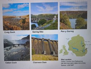 The Elan Valley dams and the site location