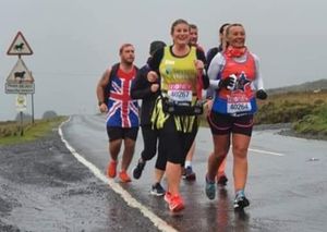 Sian Powell and Lisa Taylor Stokes recreated the London marathon in the Shropshire Hills