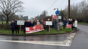 Campaigners protesting about plans to build 800 homes in Albrighton. Picture: Albrighton Development Action Group 