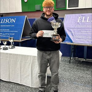 Joe’s joy – Whitchurch Merit winner Joe Killen with the trophy
