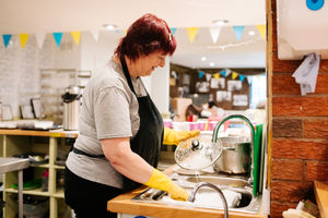 Volunteer Kathie Oakley at Shrewsbury Ark