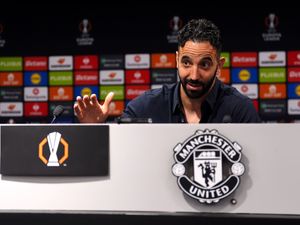 Manchester United manager Ruben Amorim during a press conference at Old Trafford