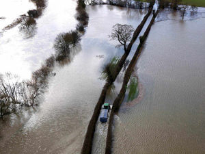 Supporting image for story: Pictures: Flooded Shropshire from the sky