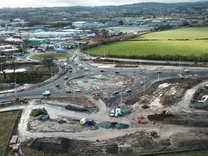 Supporting image for story: Finishing touches being made to Oswestry's new Mile End Roundabout 