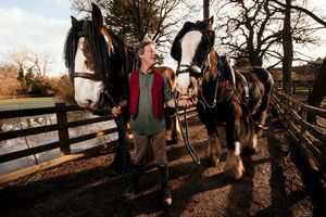 Charlie (right) with his companion Joe and waggoner Simon Trueman.