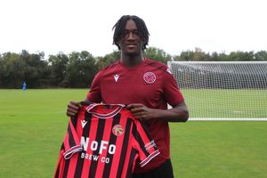 Jid Okeke has joined Walsall on loan from Stockport County. (Image by Owen Russell)