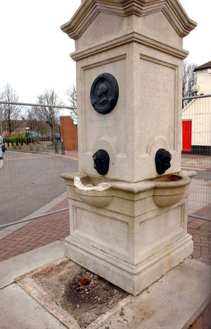 The Captain Webb monument in Dawley